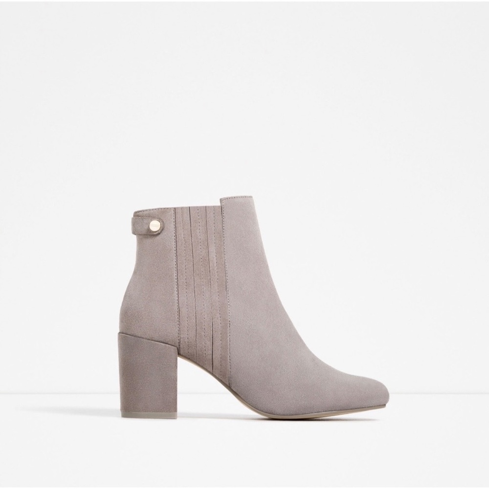 Zara Elastic Split Heeled Ankle Boots
